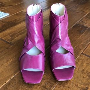 Zara open toe leather  booties